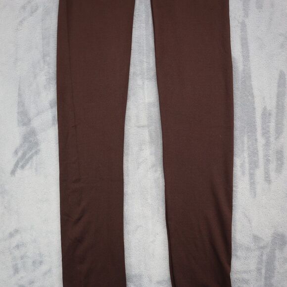New Mix Pants Womens One Size Brown Pull On Ankle Stretch Low Rise Leggings - Picture 15 of 16